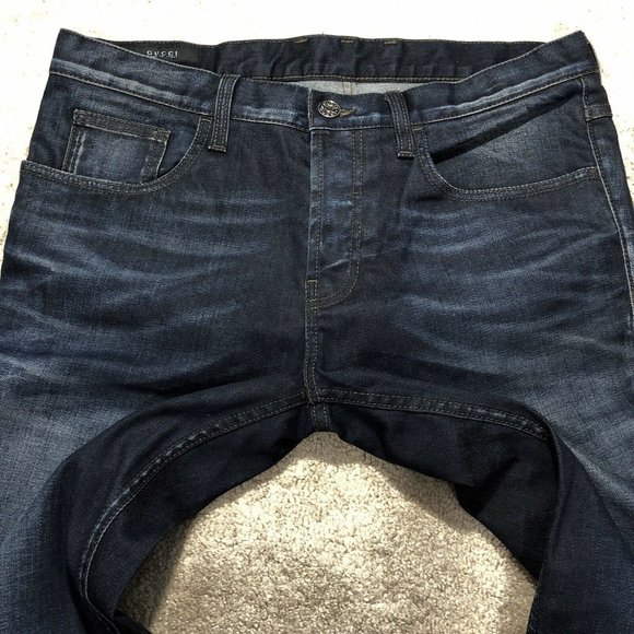 Gucci Mens Dark Blue Jeans Made In Italy - Picture 2 of 8